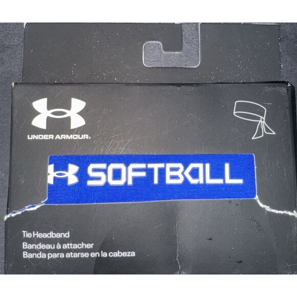 Under Armour Womens Softball Tie Headband Blue One Size Sweatband New - Picture 2 of 3